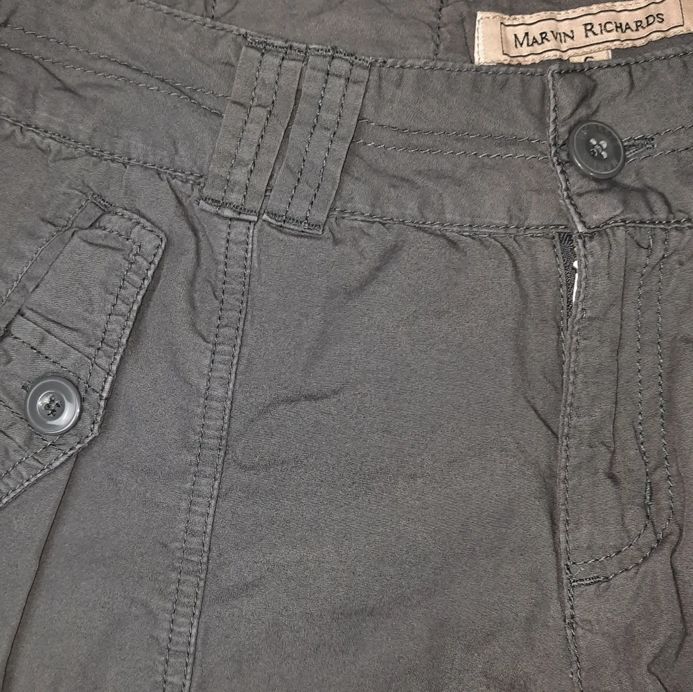 Marvin Richards Gray Khaki Crop Cargo Pant SZ 6 - Picture 7 of 13